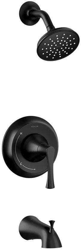 KOHLER® Buckley™ Rite-Temp® Matte Black 2.5 GPM Bath and Shower Trim Kit-0