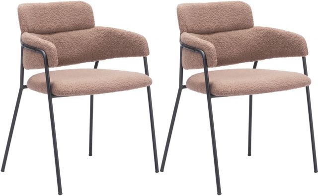Zuo® Modern Marcel 2-Piece Black/Brown Dining Arm Chair Set-0