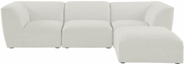 Meridian Furniture Miramar 4-Piece Cream Upholstered Modular Sectional-1