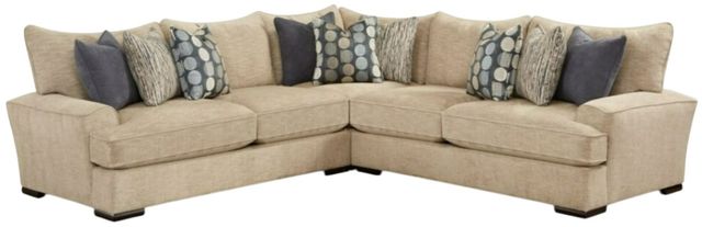 Fusion Furniture Handwoven Linen 3-Piece Beige Sectional -0