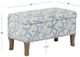 Linon Stephanie Brown/Light Blue Storage Bench-3