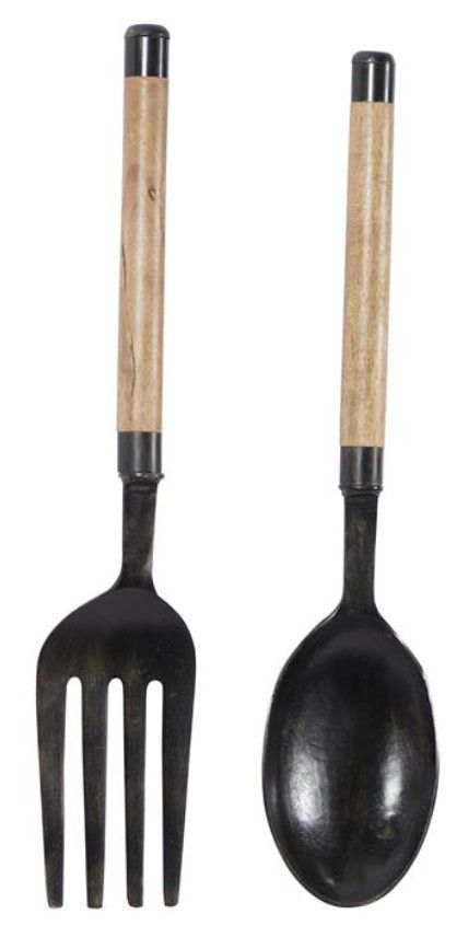 Deco Marche 2-Piece Black Utensils Wall Decor Set-1