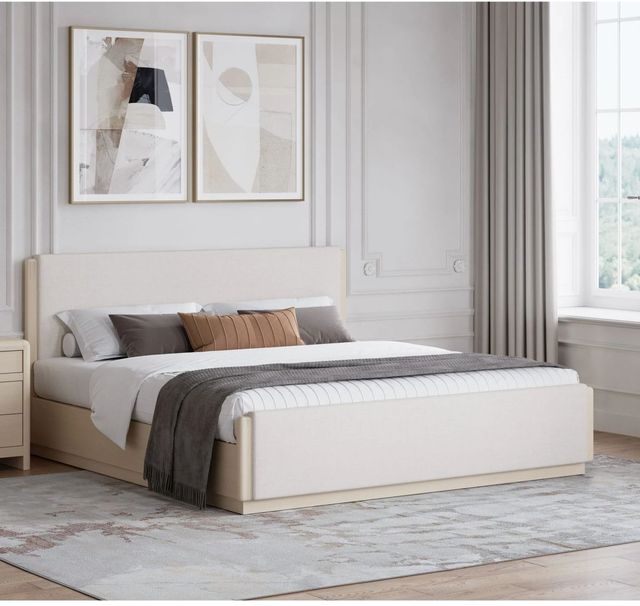 Modus Furniture Wallen White Sand Queen Upholstered Bed-1