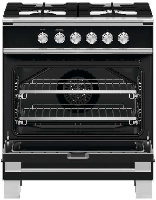 Fisher & Paykel 30" Black Pro Style Natural Gas Range-1