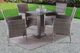 Furniture of America® Niambi 5-Piece Gray Marble/Rattan Wicker Outdoor Patio Dining Set-0