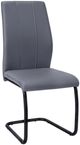 Monarch Specialties Inc. 2-Piece Grey Side Chair Set with Black U-Shaped Bases-0