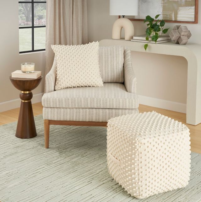 Nourison Home™ Mina Victory Lifestyle Ivory 16''x16'' Pouf-2