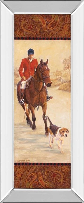 Classy Art On the Hunt I by Linda Wacaster Mirror Framed Wall Art-0