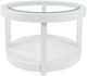 Jofran Inc. Urban Icon Glass Top Round Coffee Table with White Base-0
