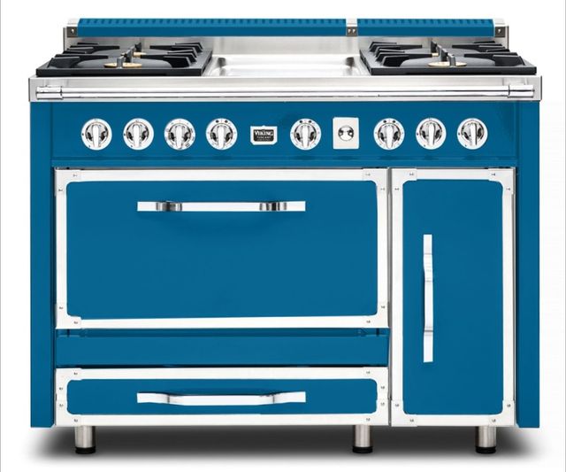 Viking® Tuscany 48" Alluvial Blue Dual Fuel Pro-Style Dual Fuel Natural Gas Range-0