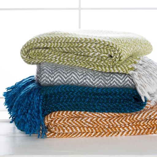 Surya Trina Bright Blue 50"x60" Throw Blanket-2