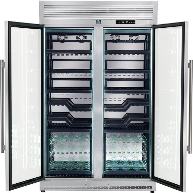 FORNO® Abruzzo Series Alta Qualita 48" 24 Cu. Ft. Stainless Steel Dual Zone Wine Cooler with -1