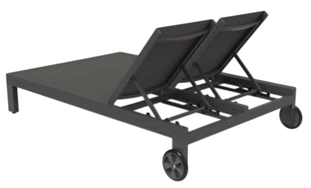 Sunset West Redondo Dark Gray/Slate Fabric/Metal Outdoor Double Chaise-1