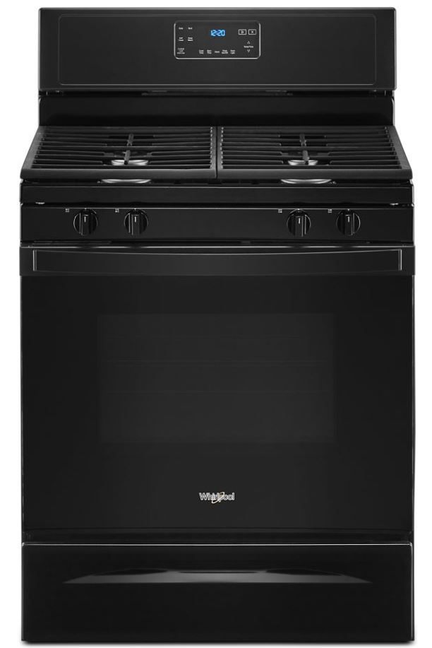 Whirlpool® 30" Black Free Standing Gas Range-0