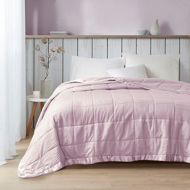 Olliix by Madison Park Cambria Lilac King Premium Oversize Down Alternative Blanket with 3M Scotchgard-4