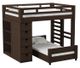 Elements International Cali Kids Brown Twin Over Twin Bookcase Loft Bed-0