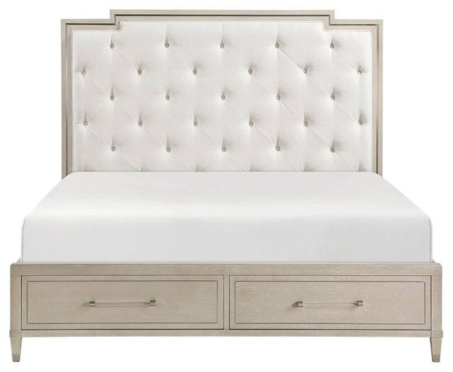Homelegance® Genoa Ivory/Light Oak Queen Platform Storage Bed-2