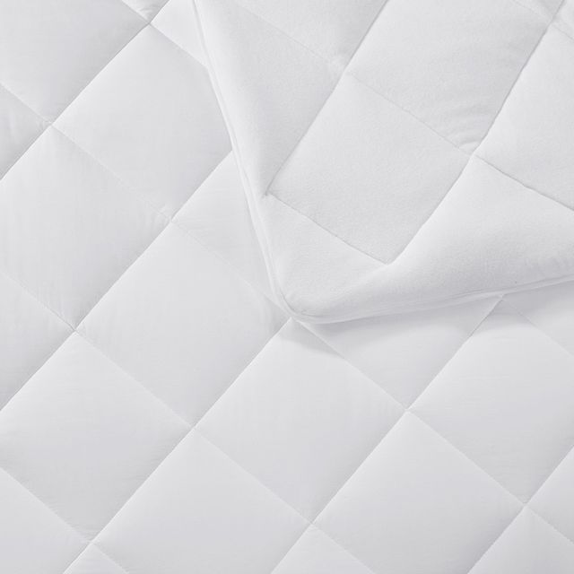 Olliix by Sleep Philosophy White King Cooling and Warm Reversible Mattress Pad-4