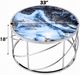 ACME Furniture Lyda Blue Coffee Table with Chrome Base-2