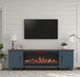 Legends Home Real Cozy Liberty Blue Denim/Whiskey 78" Fireplace Console-1
