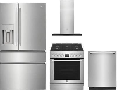 Front view of the Electrolux 4 Piece Stainless Steel Kitchen Package