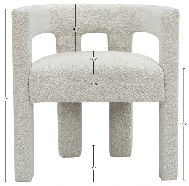 Meridian Furniture Athena Cream Accent Dining Arm Chair-3