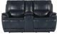 Bassett® Furniture Burlington Navy Leather Loveseat with Console-0