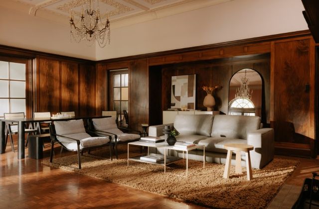 Moe's Home Collection Mies Black/White Coffee Table with Gold Frame-3