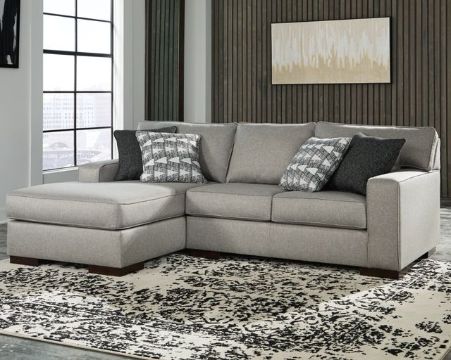 Benchcraft® Marsing Nuvella® 2-Piece Slate Left-Arm Facing Loveseat Sectional and Chaise-4