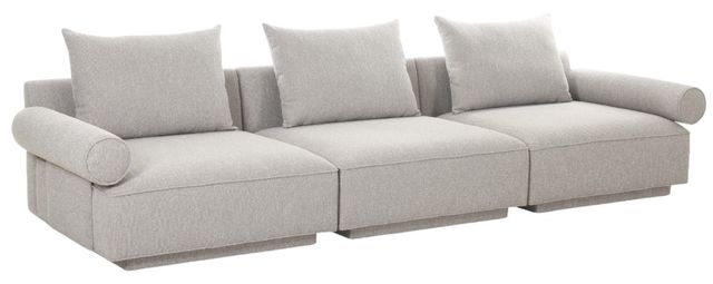 Moe's Home Collection Rosello 3-Piece Light Grey Modular Sectional Sofa-0