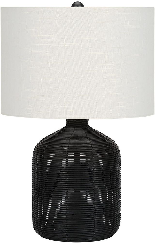 Monarch Specialties Inc. 23"H Black Rattan Table Lamp
