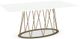 Amisco Customizable Calypso White Glass Rectangular Dining Table-0