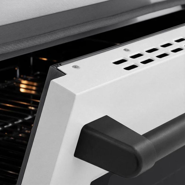 ZLINE Autograph Edition Paramount 30" Satin Stainless Steel Pro Style Induction Range with White Matte Door & Matte Black Accents-3