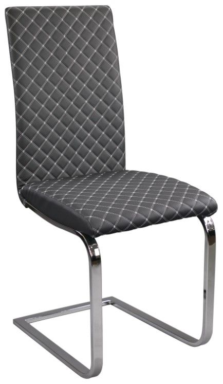 Homelegance® Yannis Chrome/Gray Dining Side Chair-0