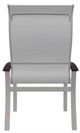 Telescope Casual Belle Isle Abalone/Warm Gray Aluminum/Fabric Outdoor Sling Supreme Arm Chair with Chestnut Rustic Polymer Arm Accent-3
