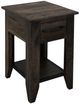 International Furniture Direct Dark Teak Black Chairside Table-0
