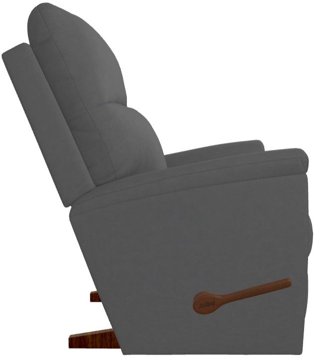La-Z-Boy® Norton Blue Grey Leather Manual Rocking Recliner-3