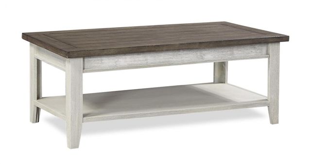 aspenhome® Eastport Drifted White Cocktail Table with Grey Top -0