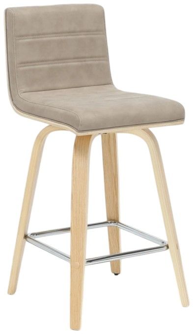 Armen Living Vienna 3-Piece Oak/Vintage Taupe Swivel Counter Stool Set-0