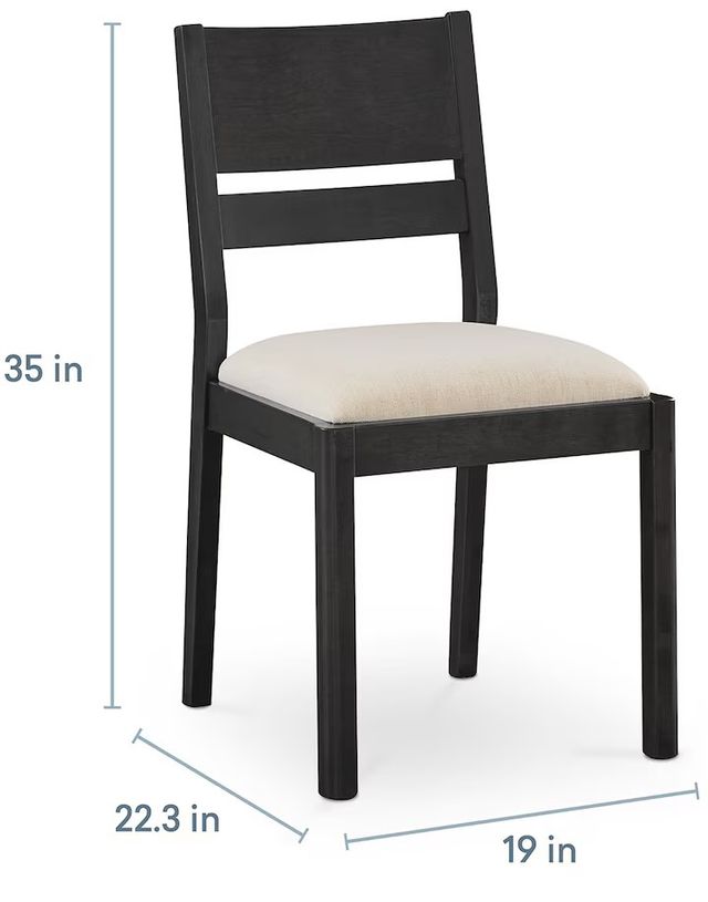 Bassett® Furniture Origins Spence Carbon Dining Chair with Thrillist Linen Upholstered Seat-2