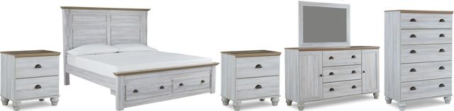 Signature Design by Ashley® Haven Bay 6-Piece Two-Tone King Panel Storage Bed Set-0