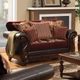 Furniture of America® Franklin Burgundy/Espresso Loveseat-0