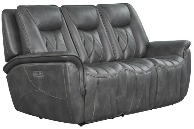 Corinthian Furniture Jordan Charcoal Power Headrest Reclining Sofa with Drop Down Table-0
