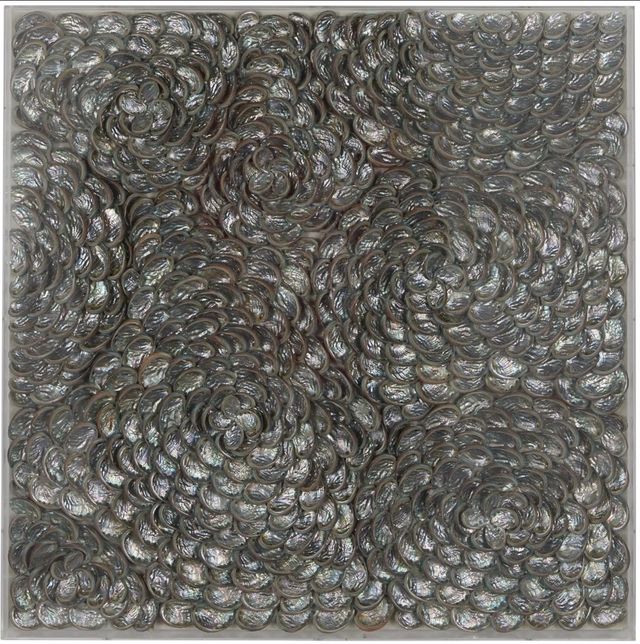 Deco Marche Brown Plastic Shell 3D Layered Shadow Box with Iridescent Finish-0
