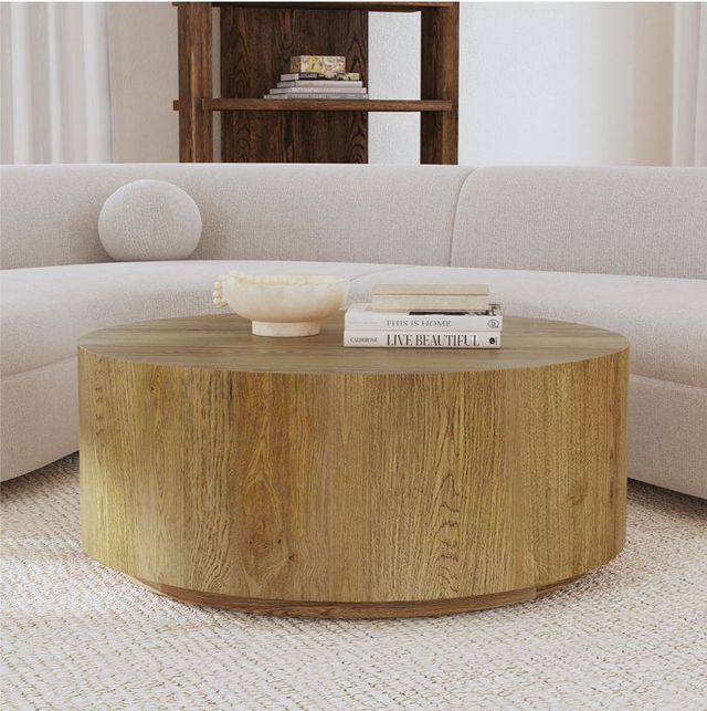 Classic Home Layne Light Brown 42" Round Coffee Table-1