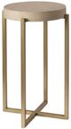 Century® Monarch Kendall Cream Faux Shagreen Top Round Accent Table with Satin Gold Base-0