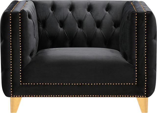 Meridian Furniture Michelle Black Velvet Chair-2
