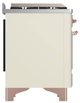 Ilve® Majestic III 36" Antique White Pro Style Dual Fuel Natural Gas  Range with Triple Glass Door and Copper Trim-4