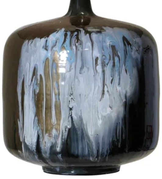 StyleCraft Beige/Blue Ancient Enamel Table Lamp-2