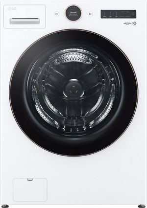front view of the LG 5.0 Cu. Ft. White Front Load Washer